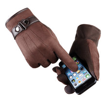 Load image into Gallery viewer, New Cashmere Non-Inverted Velvet Touch Screen Gloves Men's Driving Korean Casual Cotton Gloves
