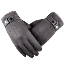 Load image into Gallery viewer, Suede Non-Inverted Velvet Touch Screen Gloves Warm Cycling and Driving Korean Casual Cotton Gloves
