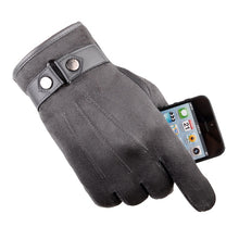Load image into Gallery viewer, Suede Non-Inverted Velvet Touch Screen Gloves Warm Cycling and Driving Korean Casual Cotton Gloves
