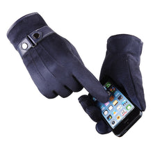 Load image into Gallery viewer, Suede Non-Inverted Velvet Touch Screen Gloves Warm Cycling and Driving Korean Casual Cotton Gloves
