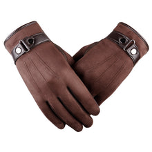 Load image into Gallery viewer, Suede Non-Inverted Velvet Touch Screen Gloves Warm Cycling and Driving Korean Casual Cotton Gloves
