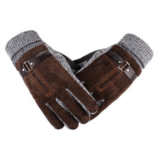 Load image into Gallery viewer, Men's Pigskin Gloves Winter Skiing Outdoor Cycling Warm Thickened Non-Slip Gloves
