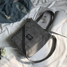 Load image into Gallery viewer, Women Corduroy Zipper Shoulder Bags
