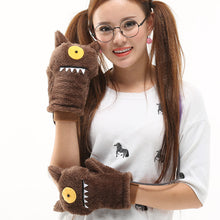 Load image into Gallery viewer, Fleece-Lined Thickened Korean Style Plush Fashion Winter Cold-Proof Warm Gloves for Students
