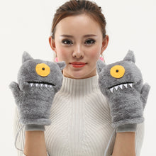 Load image into Gallery viewer, Fleece-Lined Thickened Korean Style Plush Fashion Winter Cold-Proof Warm Gloves for Students
