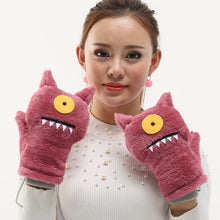 Load image into Gallery viewer, Fleece-Lined Thickened Korean Style Plush Fashion Winter Cold-Proof Warm Gloves for Students
