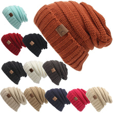 Load image into Gallery viewer, Autumn and Winter Labeling Woolen Knitted Hat Sleeve Cap Outdoor Keep Warm Hat
