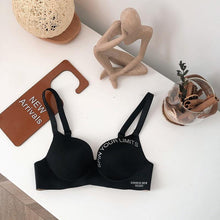 Load image into Gallery viewer, Women's Seamless Letter Print Bra Without Steel Ring Soft Ice Silk Bra Sexy Push-up Gather Bra
