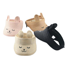 Load image into Gallery viewer, Lovely Smile Summer Empty Top Wide Brim Straw Visor Cap For Baby Props Kids Child Adjustable Cute Sun Hat For Boys Girls

