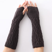 Load image into Gallery viewer, Knitted Half Finger Fingerless Gloves Knitting Wool Gloves Folds Warm Men and Women Arm Sleeve
