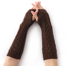 Load image into Gallery viewer, Hollow-out New Open Finger Half Finger Knitting Wool Gloves Autumn and Winter Men's and Women's Knitted Warm Arm Sleeve
