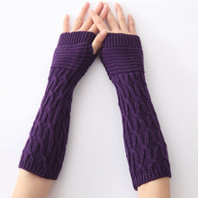 Load image into Gallery viewer, Knitted Half Finger Fingerless Gloves Knitting Wool Gloves Folds Warm Men and Women Arm Sleeve
