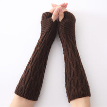 Load image into Gallery viewer, Knitted Half Finger Fingerless Gloves Knitting Wool Gloves Folds Warm Men and Women Arm Sleeve
