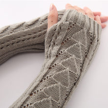 Load image into Gallery viewer, Hollow-out New Open Finger Half Finger Knitting Wool Gloves Autumn and Winter Men's and Women's Knitted Warm Arm Sleeve
