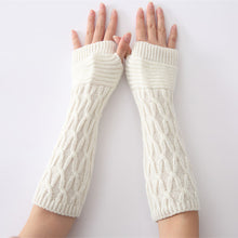 Load image into Gallery viewer, Knitted Half Finger Fingerless Gloves Knitting Wool Gloves Folds Warm Men and Women Arm Sleeve
