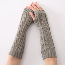 Load image into Gallery viewer, Hollow-out New Open Finger Half Finger Knitting Wool Gloves Autumn and Winter Men's and Women's Knitted Warm Arm Sleeve
