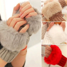 Load image into Gallery viewer, Gloves Women's Half Finger Gloves Plush Thickened Knitting Gloves Fingerless Touch Screen Gloves
