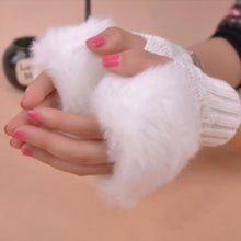 Load image into Gallery viewer, Gloves Women's Half Finger Gloves Plush Thickened Knitting Gloves Fingerless Touch Screen Gloves

