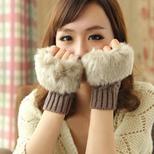 Load image into Gallery viewer, Gloves Women's Half Finger Gloves Plush Thickened Knitting Gloves Fingerless Touch Screen Gloves
