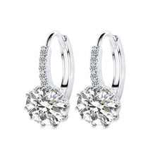 Load image into Gallery viewer, Round Super Flash Zircon Simple and Elegant Earrings Imported All-Match Classic Earrings Earrings
