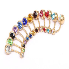 Load image into Gallery viewer, 20 Color Stainless Steel Pressure Drill Navel Stud Belly Ring Color Navel Buckle Piercing Jewelry
