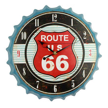 Load image into Gallery viewer, Wall Clock 35cm Bottle Cap    Retro Beer Wine Modern Design Iron Metal Silent Quartz Clocks Bar Living Room Home Decor Creative
