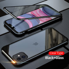 Load image into Gallery viewer, 360 Metal Magnetic Adsorption Case For iPhone 12 11 Pro Max 12 Mini XS Max X XR 7 8 6 6s Plus SE 2020 Double-Sided Glass Cover
