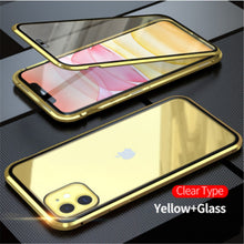Load image into Gallery viewer, 360 Metal Magnetic Adsorption Case For iPhone 12 11 Pro Max 12 Mini XS Max X XR 7 8 6 6s Plus SE 2020 Double-Sided Glass Cover
