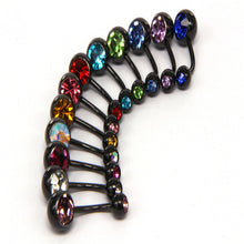 Load image into Gallery viewer, 20 Color Stainless Steel Pressure Drill Navel Stud Belly Ring Color Navel Buckle Piercing Jewelry
