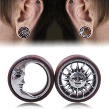 Load image into Gallery viewer, Ear Extender New Product Sun Moon Alloy Wood Exquisite Piercing Jewelry 8-20mm
