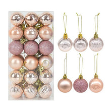 Load image into Gallery viewer, 36Pcs Rose Gold Plastic Christmas Balls Ornament 4cm Hang Pendant Ball Indoor New Year Xmas Tree Decor Home Christmas Decoration
