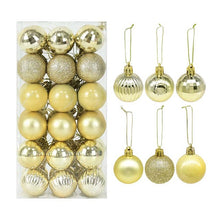 Load image into Gallery viewer, 36Pcs Rose Gold Plastic Christmas Balls Ornament 4cm Hang Pendant Ball Indoor New Year Xmas Tree Decor Home Christmas Decoration
