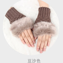 Load image into Gallery viewer, Gloves Women's Half Finger Gloves Plush Thickened Knitting Gloves Fingerless Touch Screen Gloves
