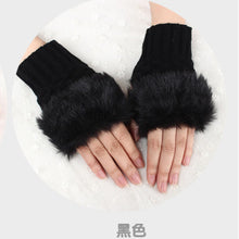 Load image into Gallery viewer, Gloves Women's Half Finger Gloves Plush Thickened Knitting Gloves Fingerless Touch Screen Gloves
