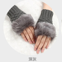 Load image into Gallery viewer, Gloves Women's Half Finger Gloves Plush Thickened Knitting Gloves Fingerless Touch Screen Gloves
