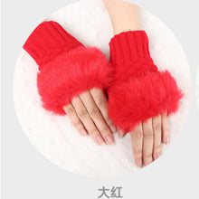 Load image into Gallery viewer, Gloves Women's Half Finger Gloves Plush Thickened Knitting Gloves Fingerless Touch Screen Gloves
