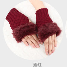 Load image into Gallery viewer, Gloves Women's Half Finger Gloves Plush Thickened Knitting Gloves Fingerless Touch Screen Gloves
