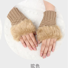 Load image into Gallery viewer, Gloves Women's Half Finger Gloves Plush Thickened Knitting Gloves Fingerless Touch Screen Gloves
