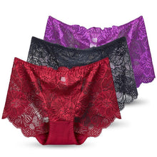Load image into Gallery viewer, 10 Color Women Sexy Lace Panties Flowers Embroidery Underwear  Mid Waist Butt Lift Seamless Briefs Plus Size Elasticity Panty
