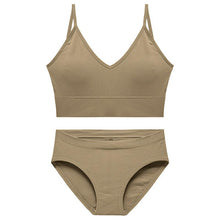 Load image into Gallery viewer, CINOON Cotton Underwear Suit Low-waist Briefs Backless Bralette Lingerie Women Seamless Bra Panty Set
