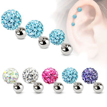 Load image into Gallery viewer, Ear Studs Austria Ear Bone Stud Tongue Pin Tongue Ring Women's Fully Jeweled Ball
