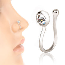 Load image into Gallery viewer, Piercing Jewelry Fashionable and Exquisite Nose Stud Diamond-Embedded Fake Nose Ring

