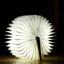 Load image into Gallery viewer, Led Book Light Folding Boy Lamp Rechargeable Book Light Table Lamp Wooden Book Page Turning Creative Night Light
