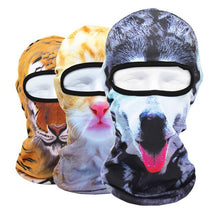Load image into Gallery viewer, 3D Cat Animals Balaclava Motorcycle Breathable Anti-UV Full Face Mask Fishing Hiking Tiger Dog Bandana Summer Cycling Headwear
