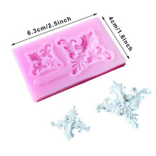 Load image into Gallery viewer, 3D Craft Baroque Scroll Relief Silicone Mold Cake Decorating Tools Fondant Chocolate Candy Gumpaste Mold Cupcake Frame Baking
