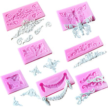 Load image into Gallery viewer, 3D Craft Baroque Scroll Relief Silicone Mold Cake Decorating Tools Fondant Chocolate Candy Gumpaste Mold Cupcake Frame Baking
