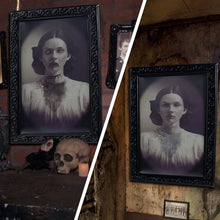 Load image into Gallery viewer, 3D Ghost Photo Frame 38*25CM Halloween Horror Pictures Frames Changing Face Ghost Halloween Party Decor Decoration Props
