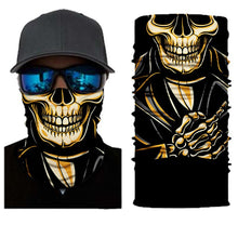Load image into Gallery viewer, 3D Ghost Skull Bandana Neck Gaiter Head Shield Summer Hiking Scarves Tube Balaclava Scarves Breathable Sun Guard Headband Scarf
