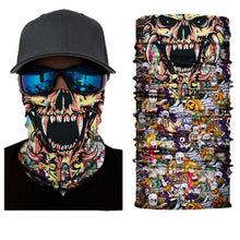 Load image into Gallery viewer, 3D Ghost Skull Bandana Neck Gaiter Head Shield Summer Hiking Scarves Tube Balaclava Scarves Breathable Sun Guard Headband Scarf
