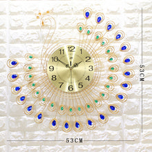 Load image into Gallery viewer, Gold Diamond Peacock   Metal Watch for Home Living Room Decoration   Clocks Crafts Ornaments Gift
